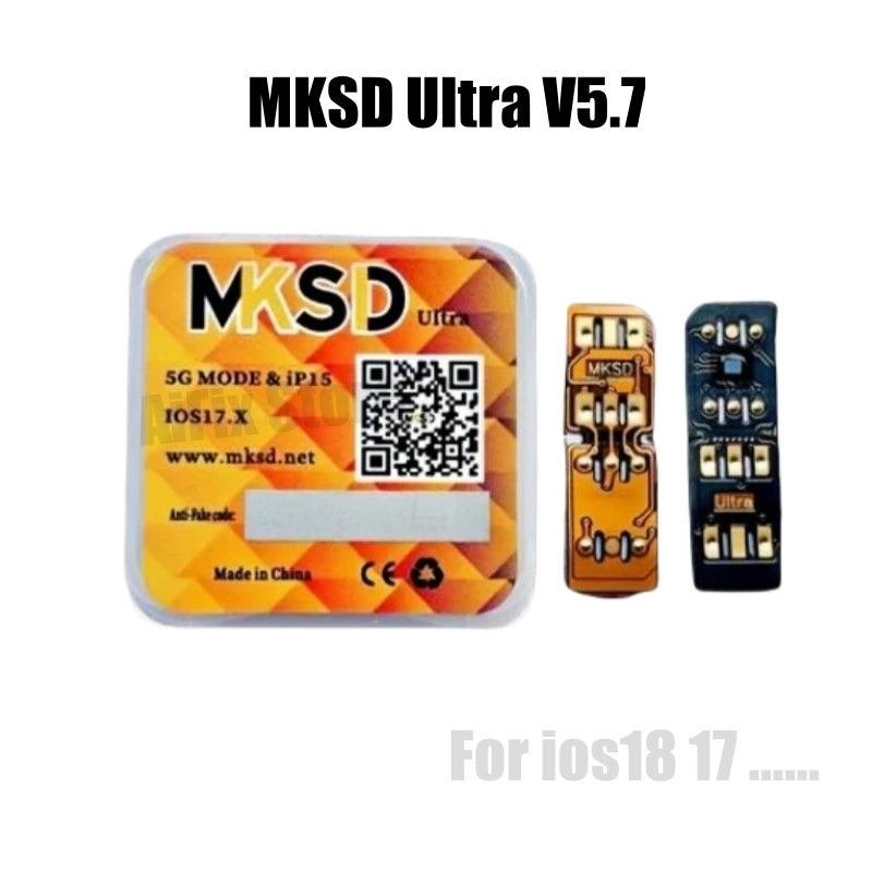 MKSD Ultra V5.7 Fold Version Esim 5G Mode Sim Déverrouillage Puce pour iPhone Xr 11 12 13 14 15 iOS18 17 16