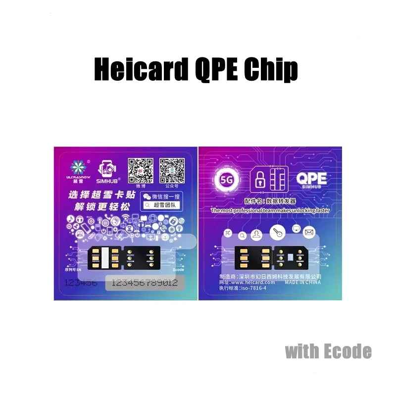 Simhub Heicard Sim with Ecode QPE Unlock Mode for iPhone 16 13 12 14 15