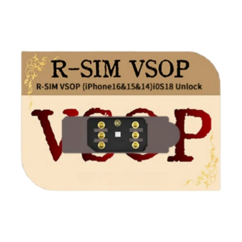 Rsim VSOP con chip de desbloqueo de SIM adhesivo para iPhone iOS18, 17, iP16, 15, 14, 13, 12, 11, X, 8, 7 y 6