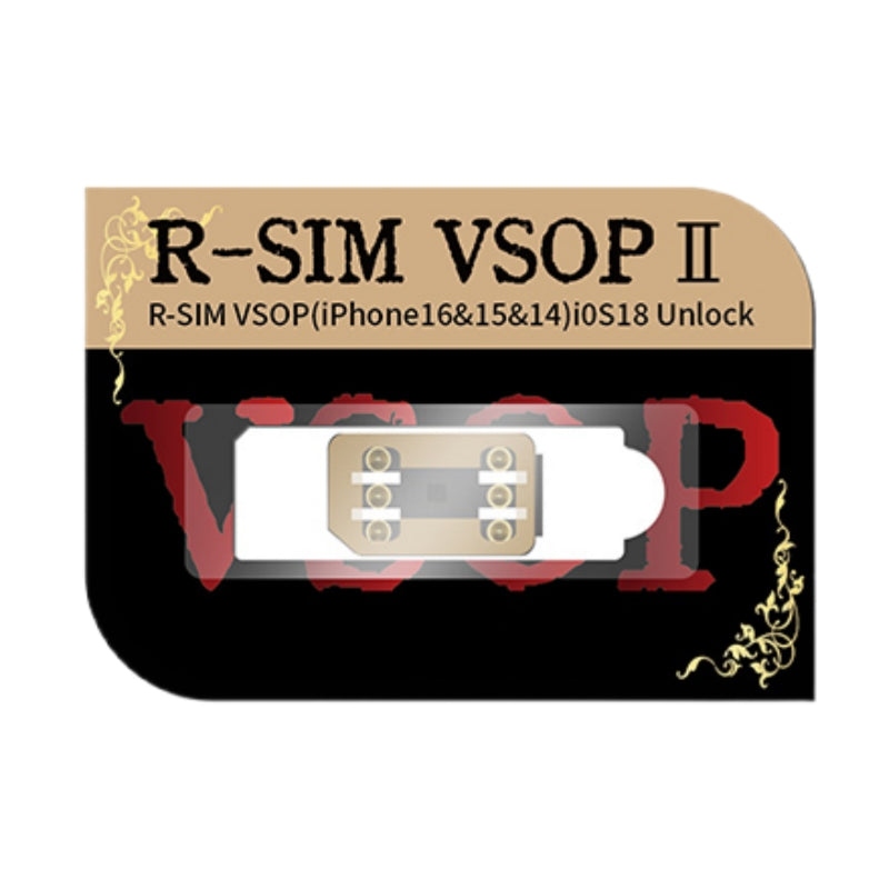 Chip de desbloqueo de SIM Rsim VSOP2 MEP con pegamento para iPhone 13, 14, 15 y 16 < El teléfono debe tener ranura para tarjeta SIM dual >