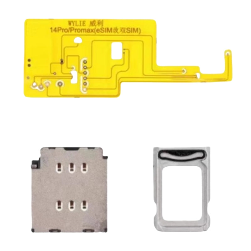 Adaptador Wylie Esim a Sim que agrega ranura para tarjeta Sim para iPhone 14 14plus 14pro 14promax