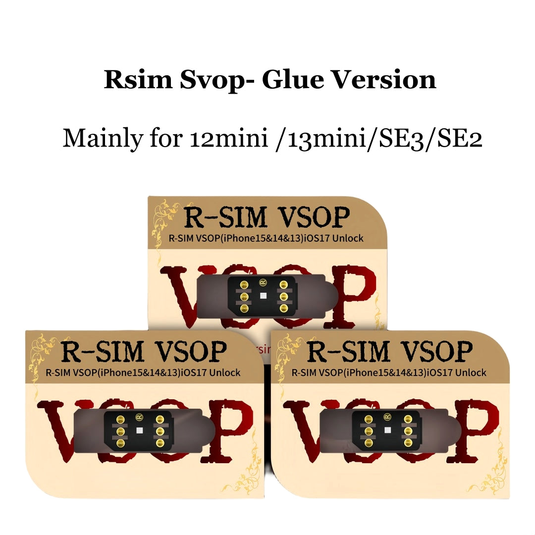 Rsim SVOP con chip adhesivo de desbloqueo Sim para iPhone iOS17 14 13 12 11