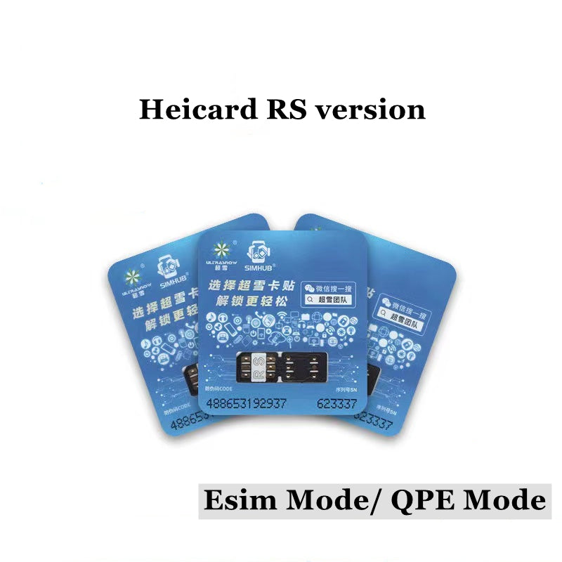 Simhub Heicard RS Version QPE Mode Rsim Unlock Chip for iPhone 15 14 13 12 11 Xsmax Xr