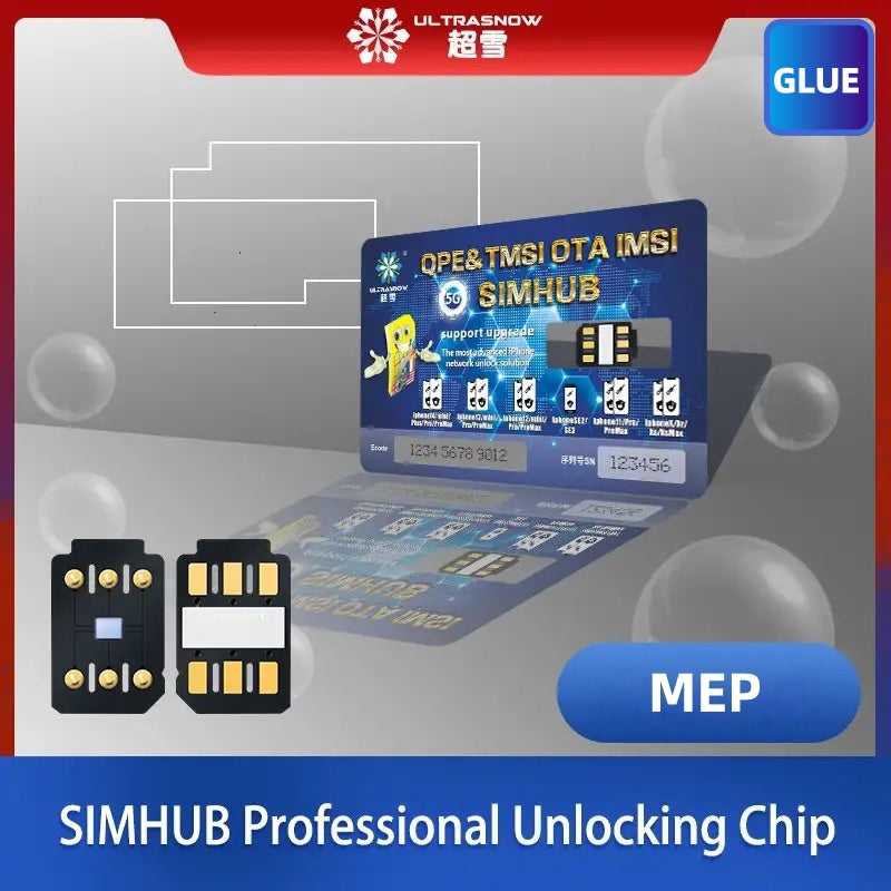 Chip de desbloqueo SIM Heicard Pro 2025 (versión pegamento) para iPhone 12 mini, 13 mini, 6s, 7, 8, X, SE3, 11, 14, 15 y 16