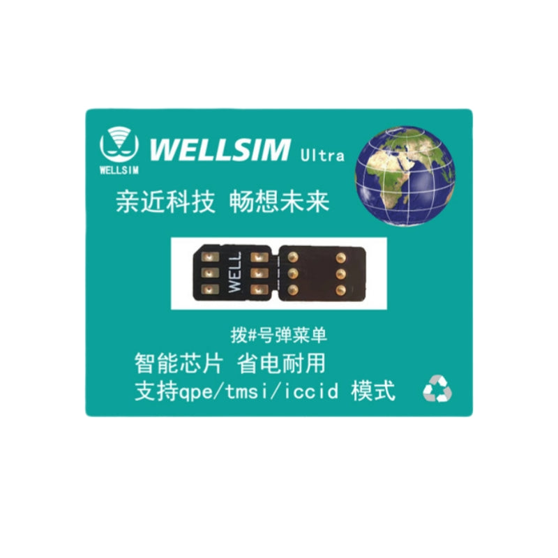 Wellsim Pro V3.9 Versión plegable con modo QPE Intel para iPhone 16, 15, 14, 13, 12, 11 y XR