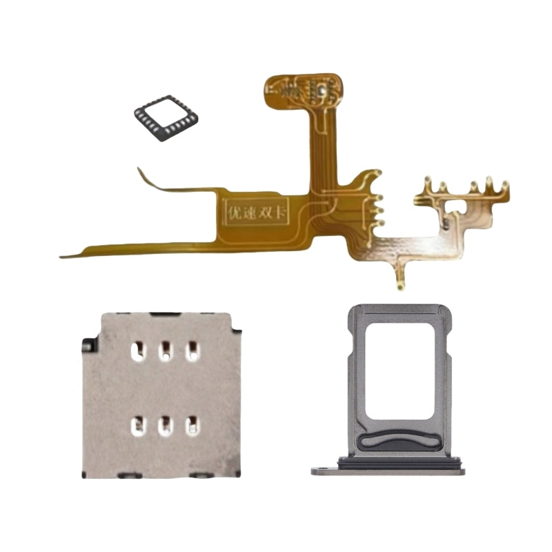 MEP IC Flex with Dual Sim Slot Tray Esim to Sim Adapter for iPhone 14pro 14promax < Need to Drill Hole>