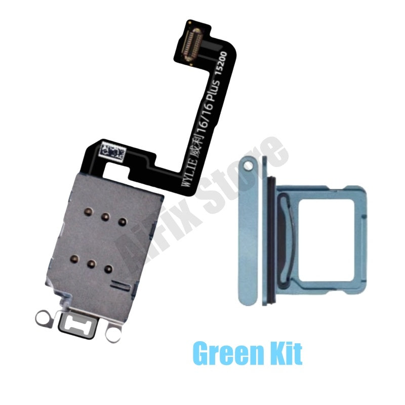 For iPhone 16 16plus Esim Modify to Sim Adapter with Outside Dual Sim Card Tray < Need Drill Hole >