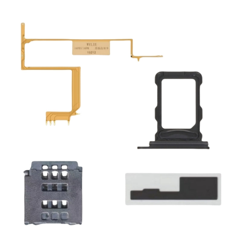 For iPhone 16pro 16promax Esim Modify to Sim Adapter with Outside Dual Sim Card Tray < Need Drill Hole >