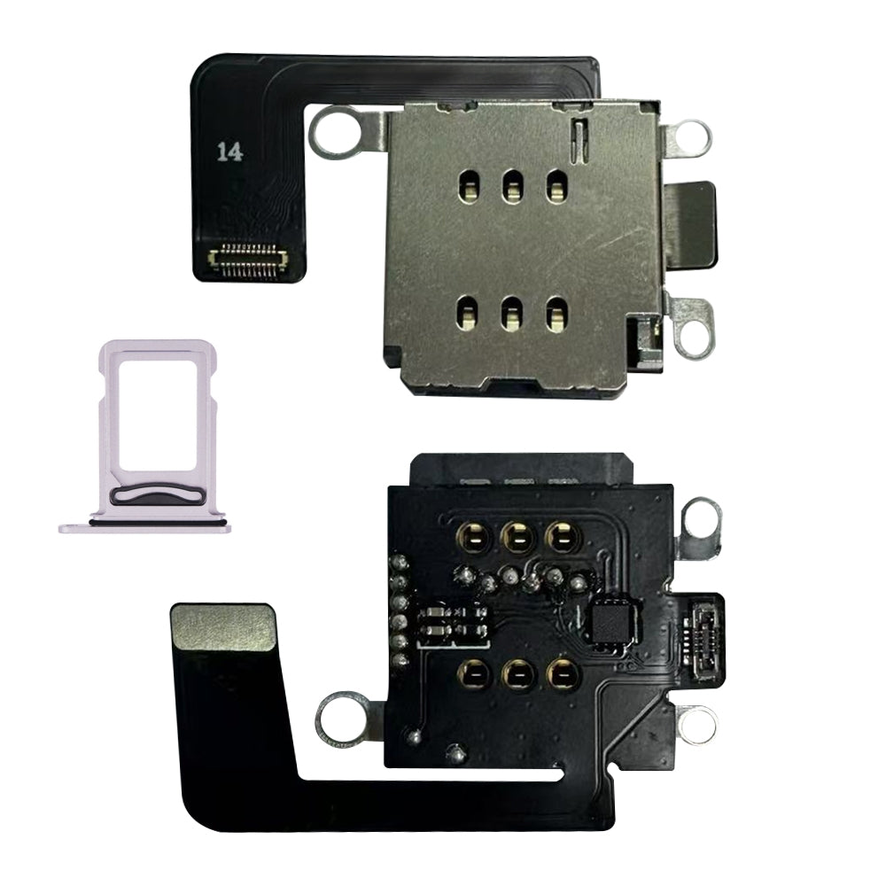 MEP IC Flex with Dual Sim Slot Tray Esim to Sim Adapter for iPhone 14 14Plus < Need to Drill Hole>