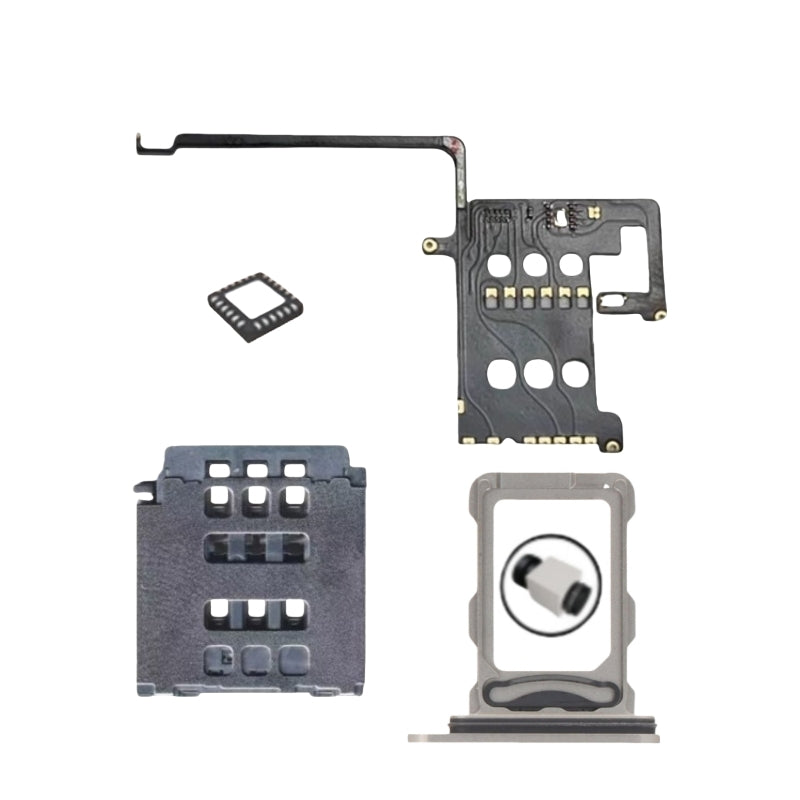 MEP IC Flex with Dual Sim Slot Tray Esim to Sim Adapter for iPhone 16pro 16promax < Need to Drill Hole>