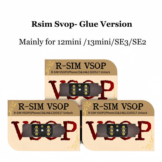Rsim SVOP avec puce de déverrouillage SIM adhésive pour iPhone iOS17 14 13 12 11