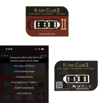 Modo Intel RSIM Club II QPE de segunda generación para teléfonos iOS17 15 14 13 12 11