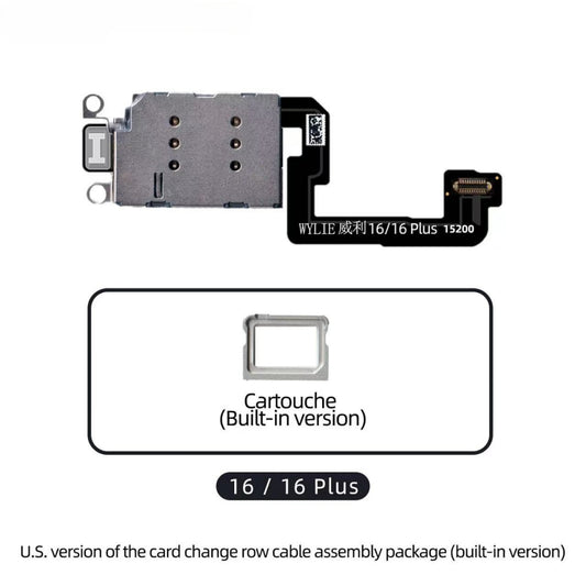 Adaptador Wylie Esim a SIM para instalar ranura para tarjeta para iPhone 16, 16plus, 16pro, 16promax