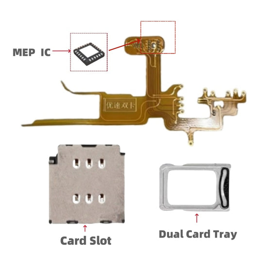 MEP IC Flex with Card slot and Dual Card Tray for iPhone 14pro 14promax