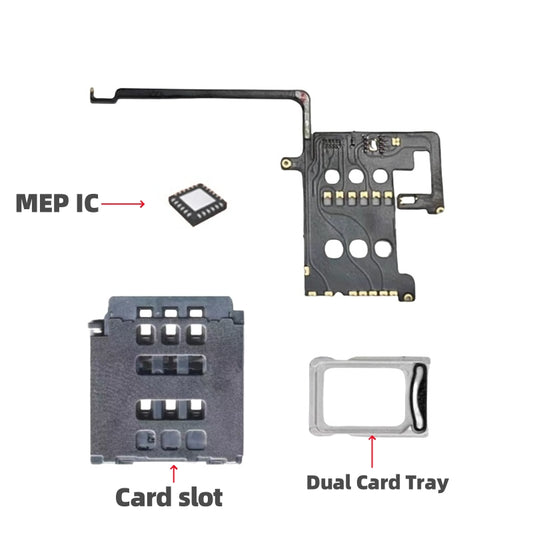 MEP IC Flex with Card slot and Dual Card Tray for iPhone 16pro 16promax