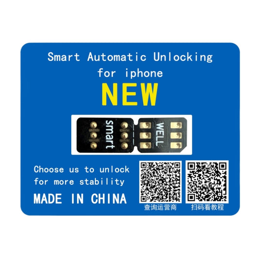 Puce de déverrouillage Smart Sim Wellsim 3 en 1 Mode Choix automatique pour iPhone 16 15 14 13 12 11 X 8 7 6