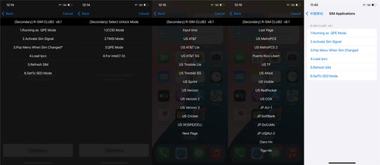 2th Generation RSIM Club V8.1 QPE Intel MEP Mode for iOS18 17 16 Phone 16 15 14 13 12 11 Xr