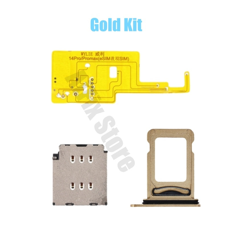 For iPhone 14pro 14promax Esim Modify to Sim Adapter with Outside Dual Sim Card Tray < Need Drill Hole >