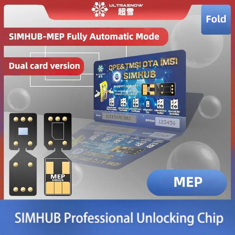 Heicard Pro 2025 MEP Mode Sim Unlock Chip for iPhone 13 14 15 16  < The Phone Must With Dual Sim Card Slot >