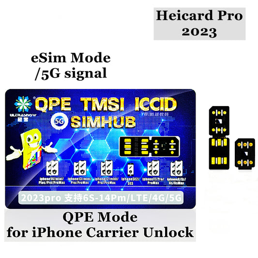 Chip de desbloqueo Sim modo Heicard Pro 2023 ESIM QPE para iPhone 6s 7 8 11 12 13 14 SE3