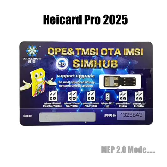 Heicard Pro 2025 MEP Mode Sim Unlock Chip for iPhone 13 14 15 16  < The Phone Must With Dual Sim Card Slot >