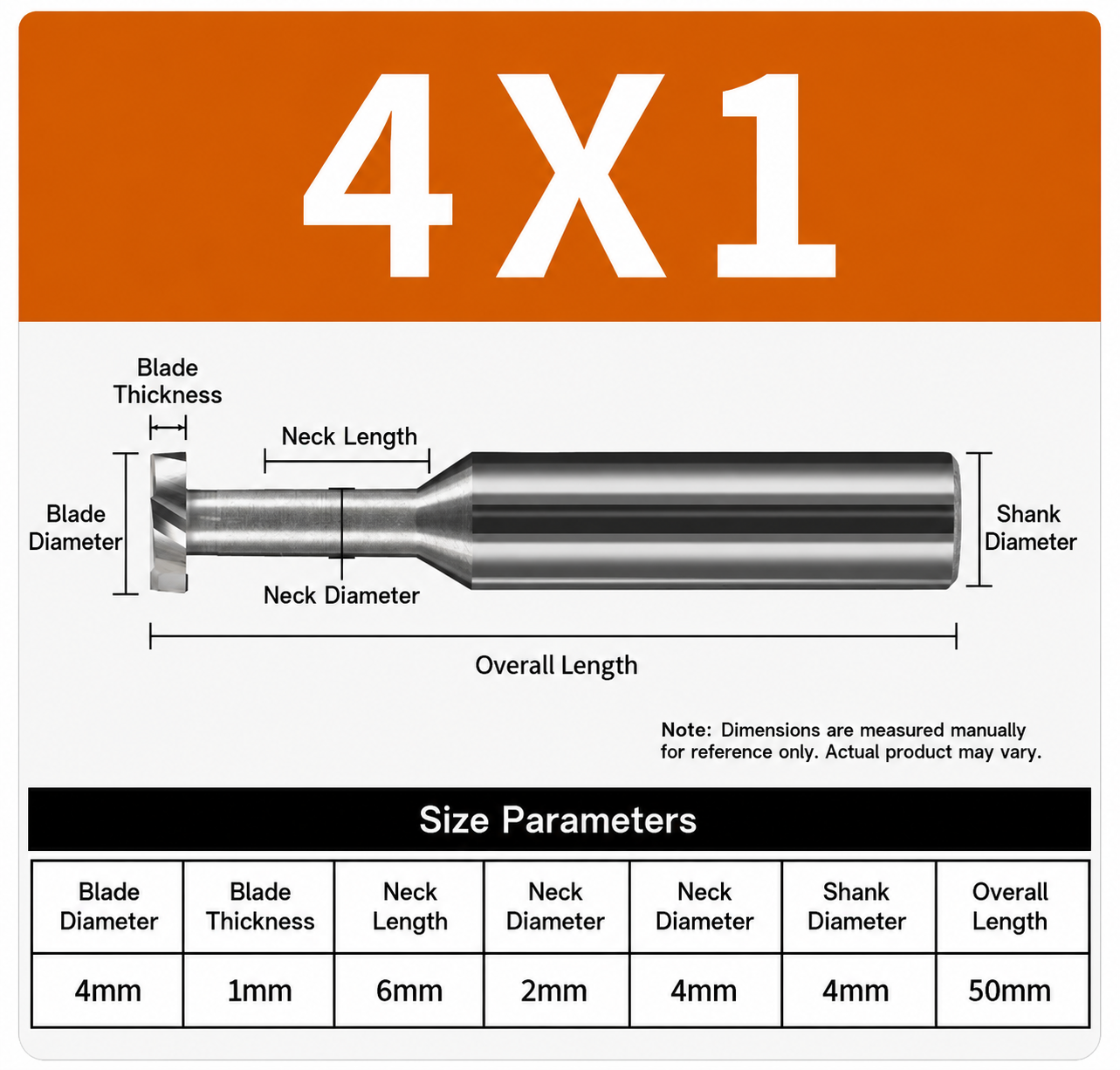 Shape-T 55 Degree Aluminum Alloy Milling Cutter - 4mm*1mm*50mm