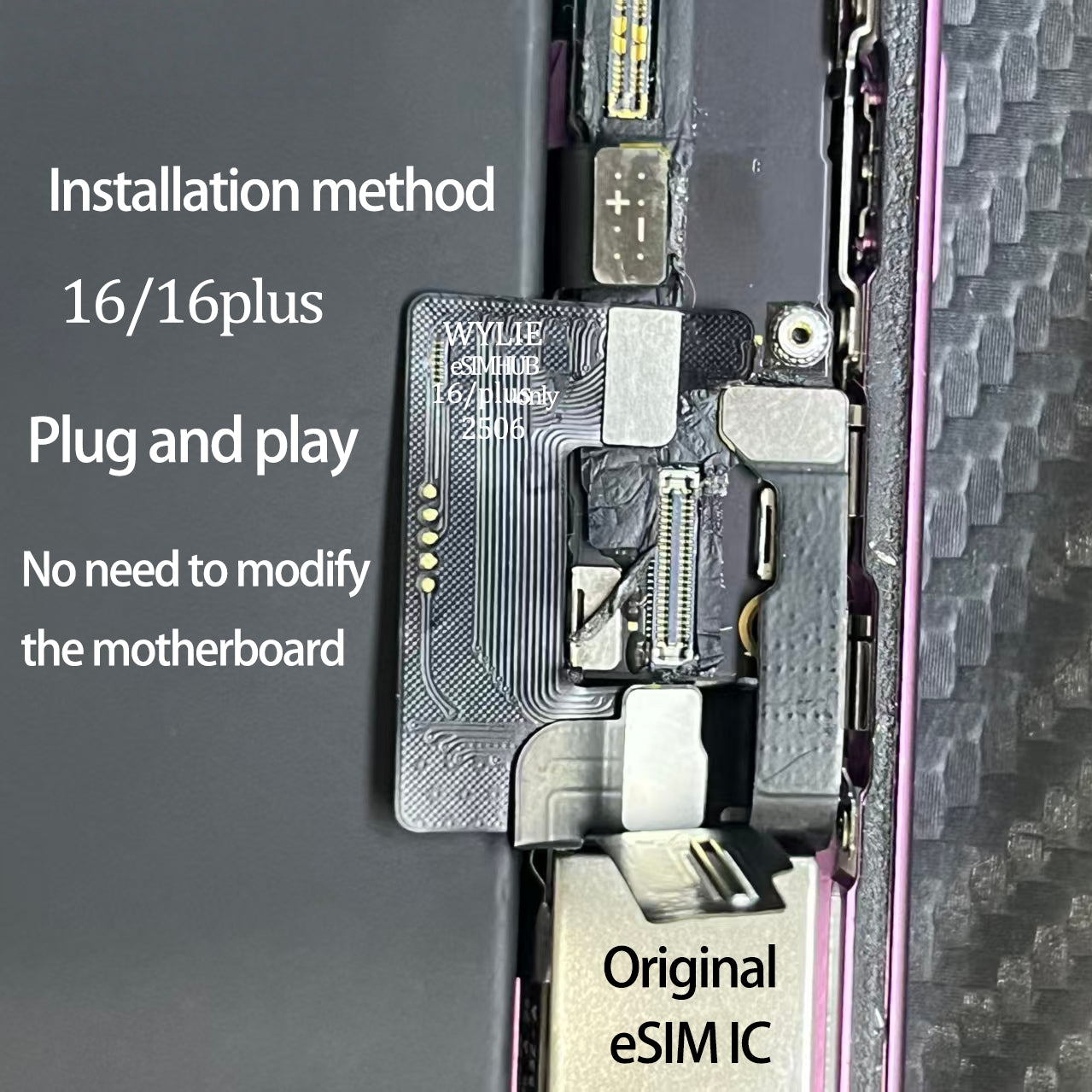 Newest Solution - Wylie eSim Converter Flex for iPhone 16 16plus No CNC No Modify Work Plug & Play