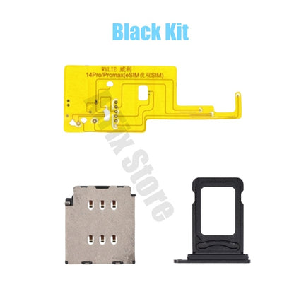 For iPhone 14pro 14promax Esim Modify to Sim Adapter with Outside Dual Sim Card Tray < Need Drill Hole >