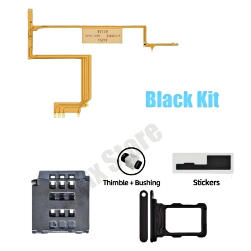 For iPhone 16pro 16promax Esim Modify to Sim Adapter with Outside Dual Sim Card Tray < Need Drill Hole >