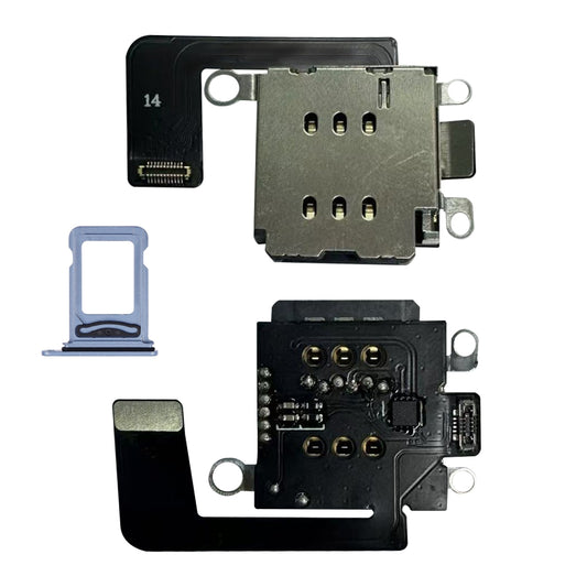 MEP IC Flex with Dual Sim Slot Tray Esim to Sim Adapter for iPhone 14 14Plus < Need to Drill Hole>