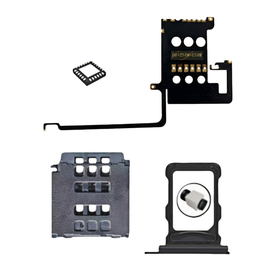 DB MEP Flex Set con bandeja de doble tarjeta eSim y versión Sim para iPhone 16pro 16promax