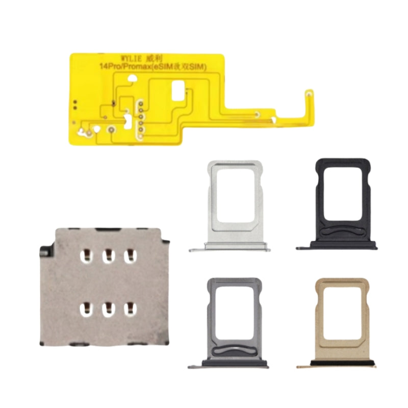For iPhone 14pro 14promax Esim Modify to Sim Adapter with Outside Dual Sim Card Tray < Need Drill Hole >