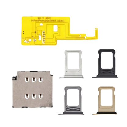 For iPhone 14pro 14promax Esim Modify to Sim Adapter with Outside Dual Sim Card Tray < Need Drill Hole >