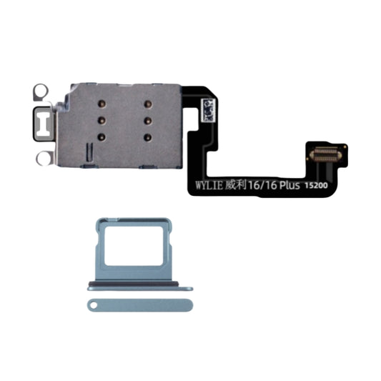 For iPhone 16 16plus Esim Modify to Sim Adapter with Outside Dual Sim Card Tray < Need Drill Hole >