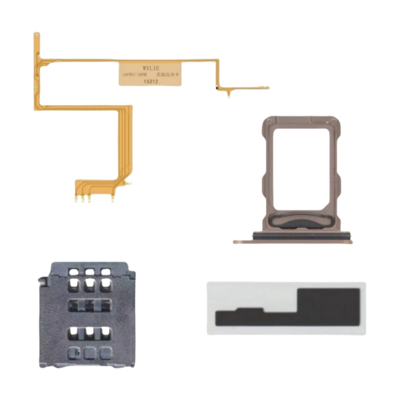 For iPhone 16pro 16promax Esim Modify to Sim Adapter with Outside Dual Sim Card Tray < Need Drill Hole >