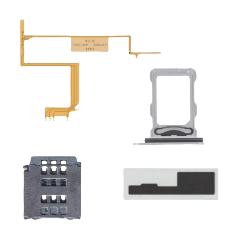 For iPhone 16pro 16promax Esim Modify to Sim Adapter with Outside Dual Sim Card Tray < Need Drill Hole >