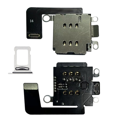 Adaptador MEP IC Flex con bandeja para ranura de doble SIM. Esim a SIM para iPhone 14 y 14Plus (requiere perforación).