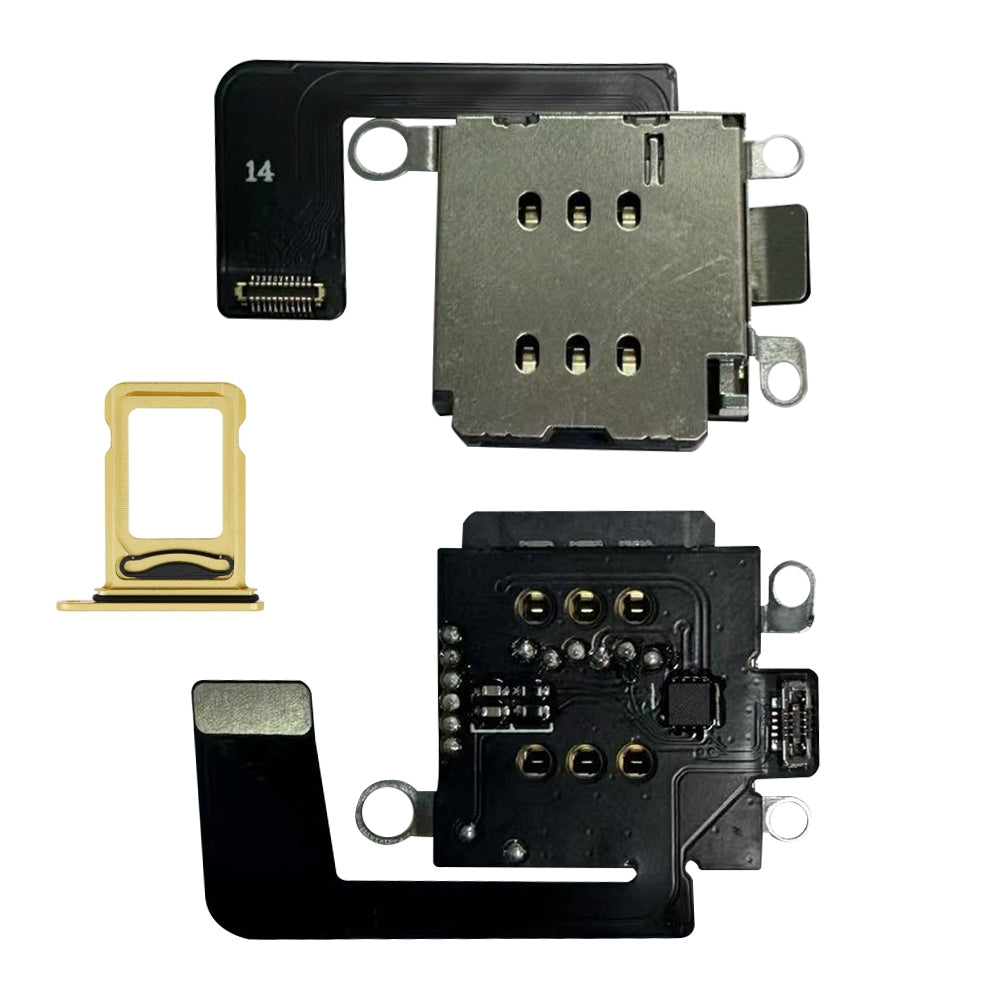 Adaptador MEP IC Flex con bandeja para ranura de doble SIM. Esim a SIM para iPhone 14 y 14Plus (requiere perforación).