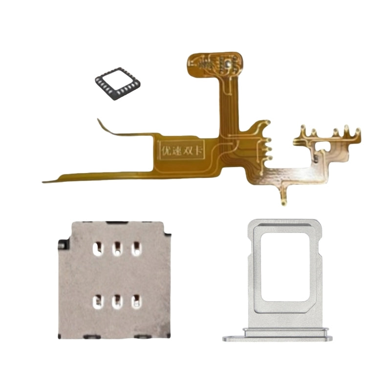 Adaptador MEP IC Flex con bandeja para ranura de doble SIM, adaptador Esim a SIM para iPhone 14Pro 14Pro Max (requiere perforación)