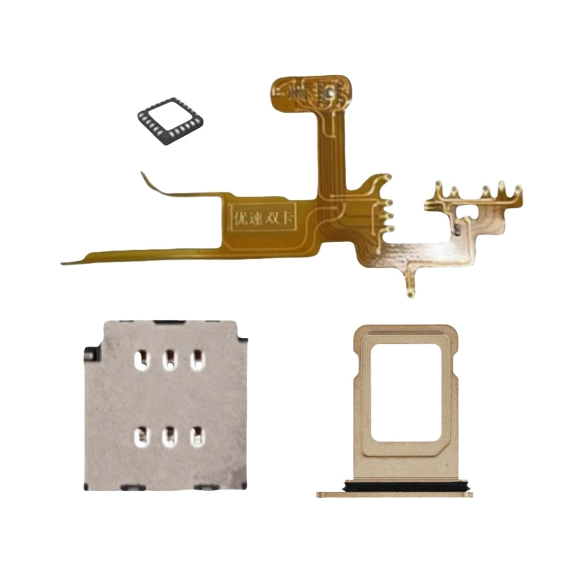 Adaptador MEP IC Flex con bandeja para ranura de doble SIM, adaptador Esim a SIM para iPhone 14Pro 14Pro Max (requiere perforación)