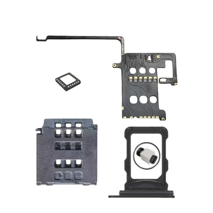 Adaptador MEP IC Flex con bandeja para ranura de doble SIM (Esim a SIM) para iPhone 16Pro Max (requiere perforación)