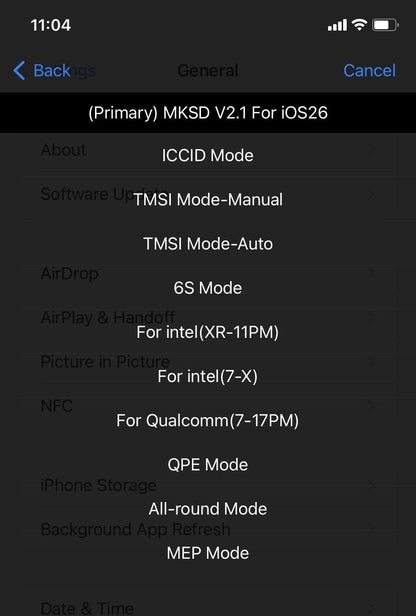 MKSD4 V2.1 Turbo Sim Rsim QPE/Intel Mode Sim Unlock Chip for iPhone 16 15 14 13 12 11 X 8 7 6