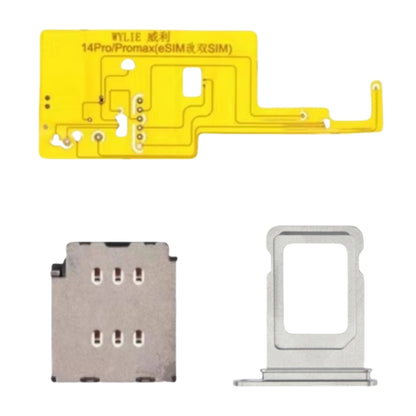 For iPhone 14pro 14promax Esim Modify to Sim Adapter with Outside Dual Sim Card Tray < Need Drill Hole >
