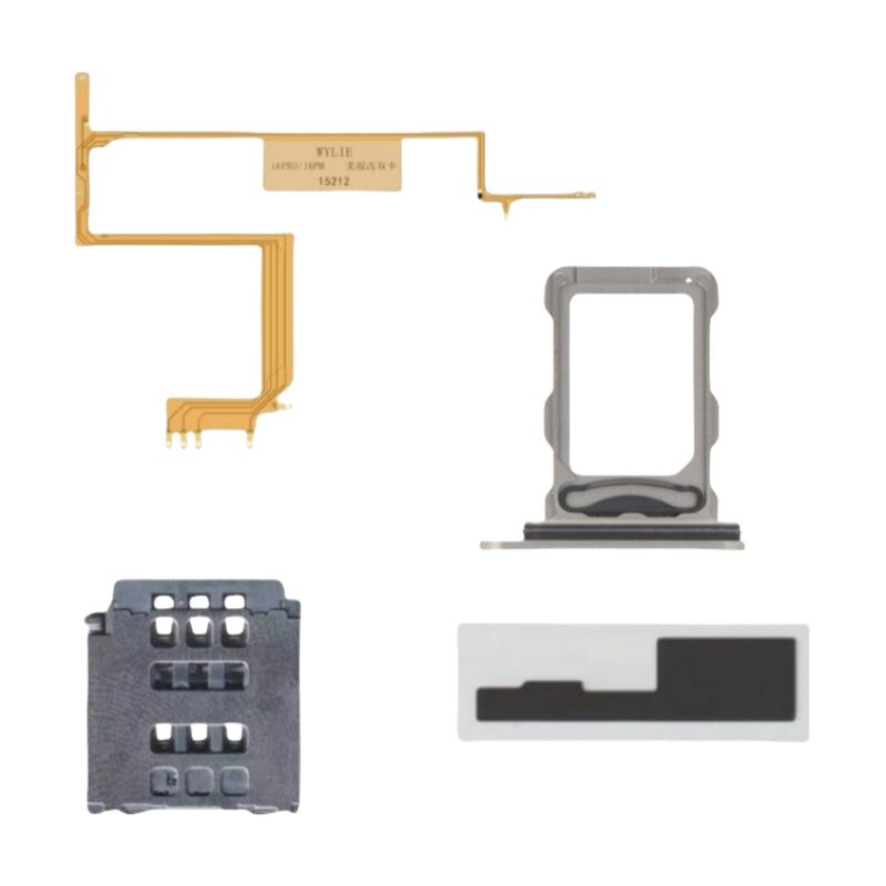For iPhone 16pro 16promax Esim Modify to Sim Adapter with Outside Dual Sim Card Tray < Need Drill Hole >