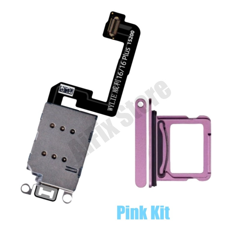 For iPhone 16 16plus Esim Modify to Sim Adapter with Outside Dual Sim Card Tray < Need Drill Hole >