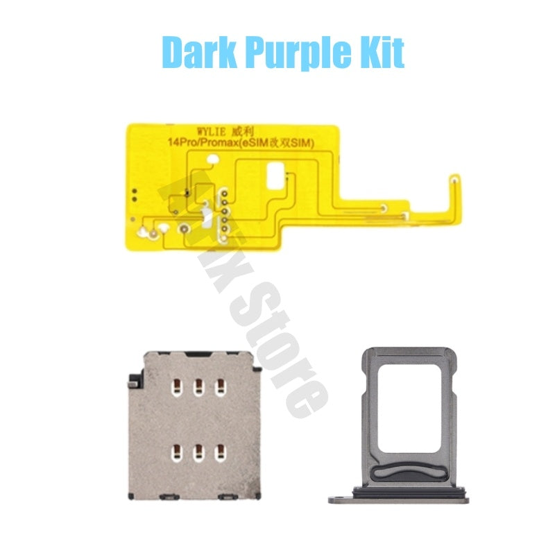 For iPhone 14pro 14promax Esim Modify to Sim Adapter with Outside Dual Sim Card Tray < Need Drill Hole >