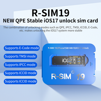 Puce de déverrouillage de carte SIM RSIM19 pour iPhone 16, 15, 14, 13, 12, 11, XR, Xmax