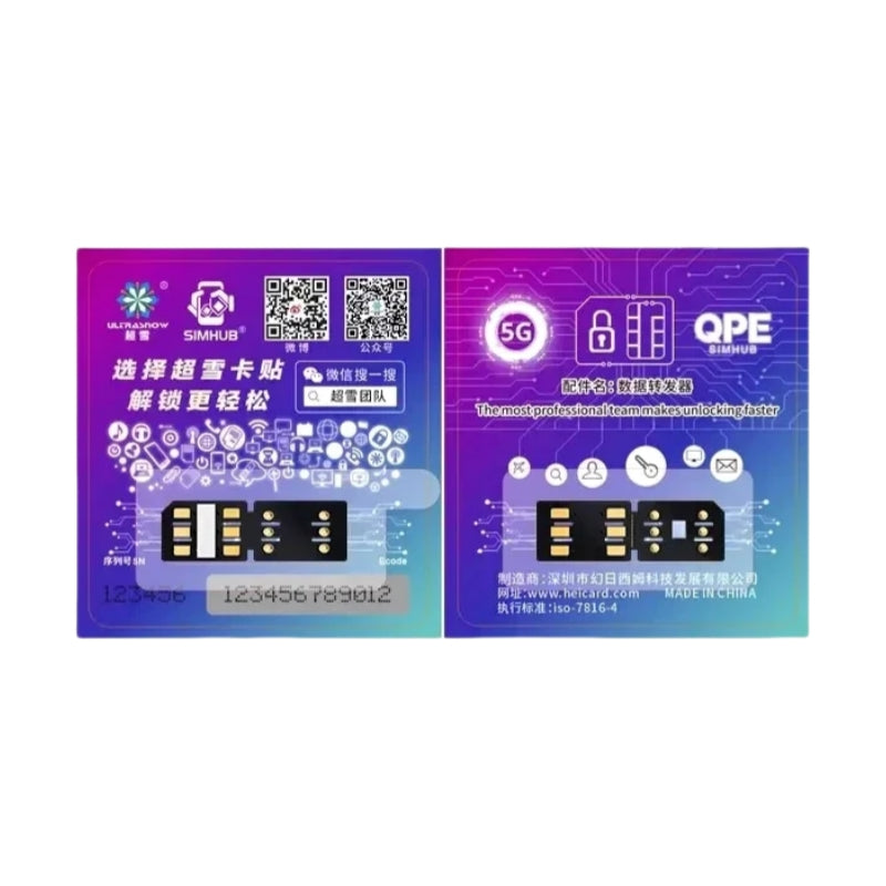 Simhub Heicard Sim con modo de desbloqueo Ecode QPE para iPhone 16 13 12 14 15