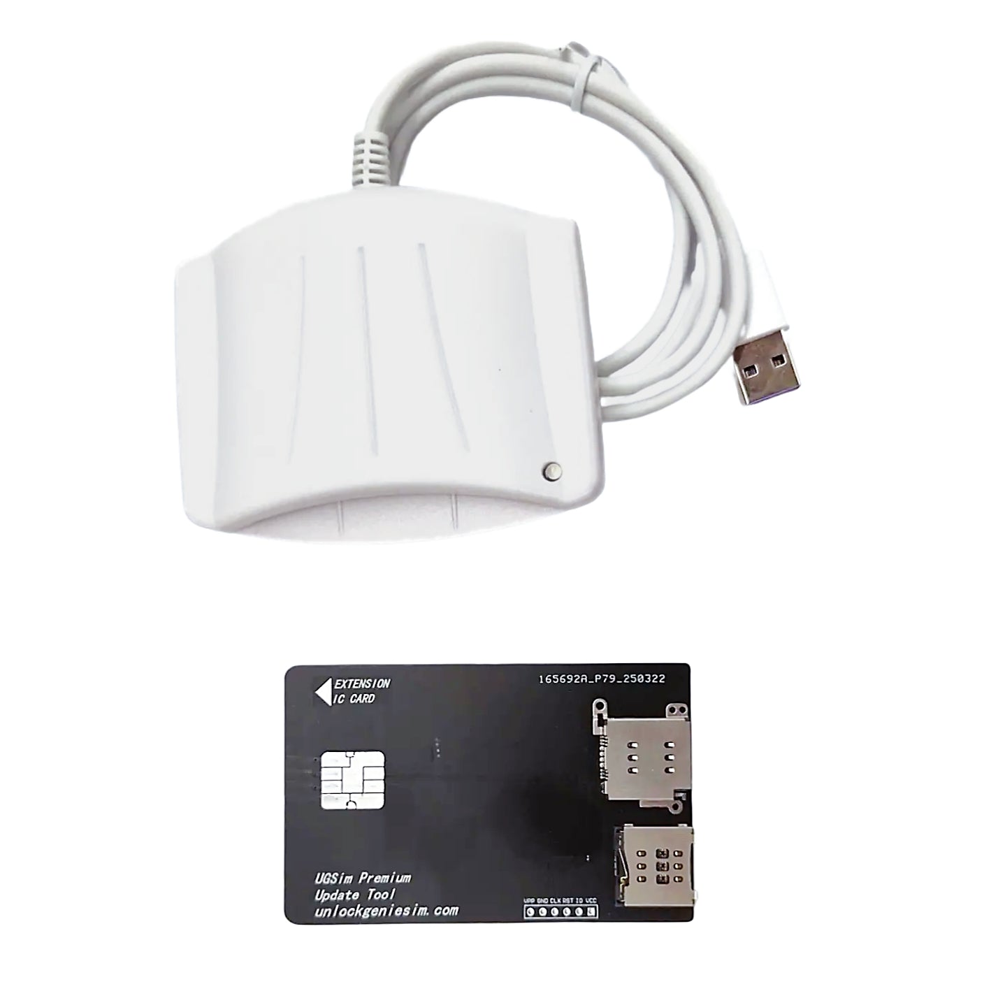 Adaptador de actualización Heicard PCSC con firmware incluido y enlace a la guía para la actualización de Heicard Mix