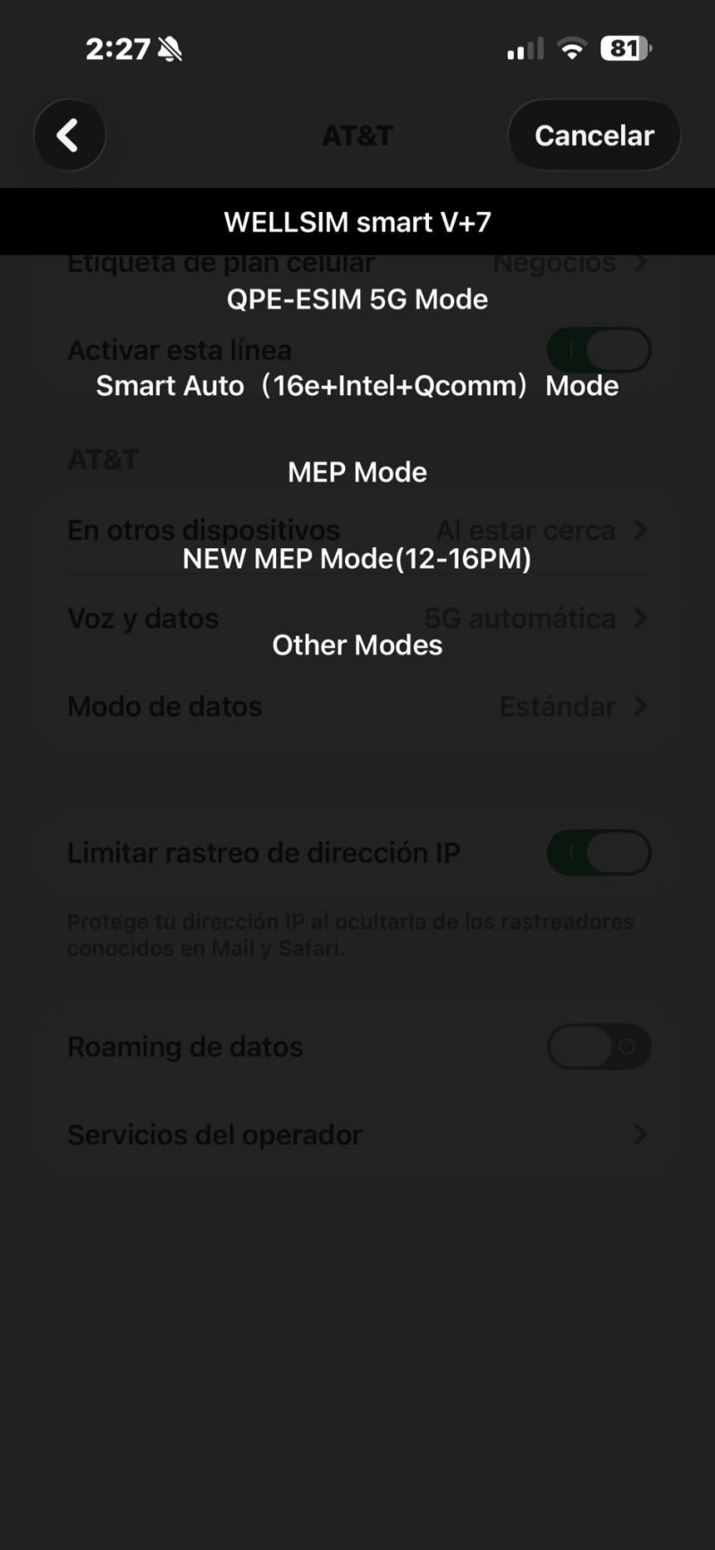 Chip de desbloqueo inteligente Wellsim 3 en 1 con selección automática de modo para iPhone 16, 15, 14, 13, 12, 11, X, 8, 7 y 6
